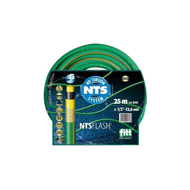 FLASH NTS Шланг поливочный 5-и слойный зелёный 1/2″ бухта 25 м-1